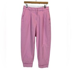 Vero Moda Rolled Cuff Relaxed Fit Pleated Front Barrel Pant - Pink - size M / 32